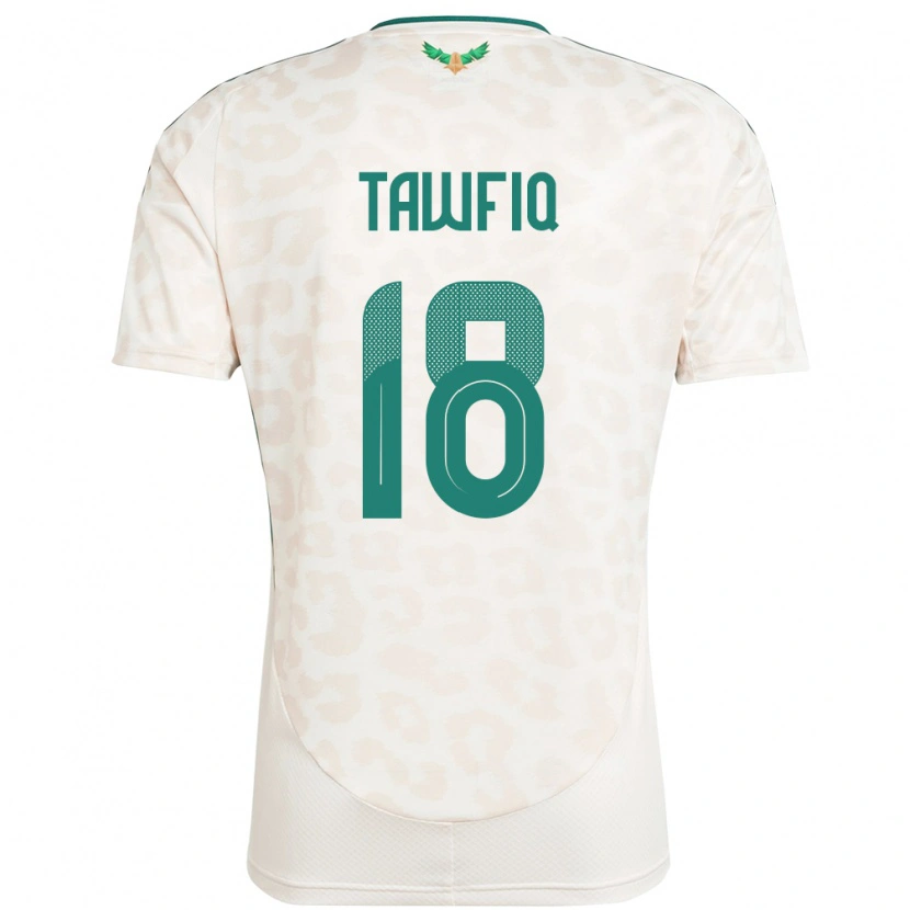 Danxen Mujer Camiseta Arabia Saudita Saba Tawfiq #18 Blanco 2ª Equipación 24-26 La Camisa México
