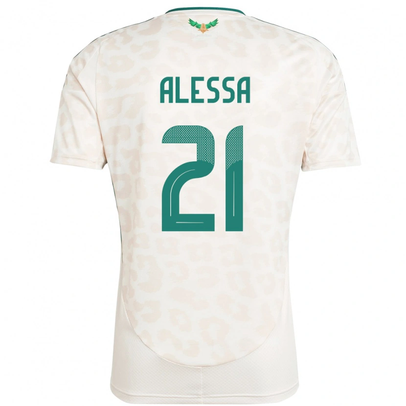 Danxen Mujer Camiseta Arabia Saudita Mohammed Alessa #21 Blanco 2ª Equipación 24-26 La Camisa México