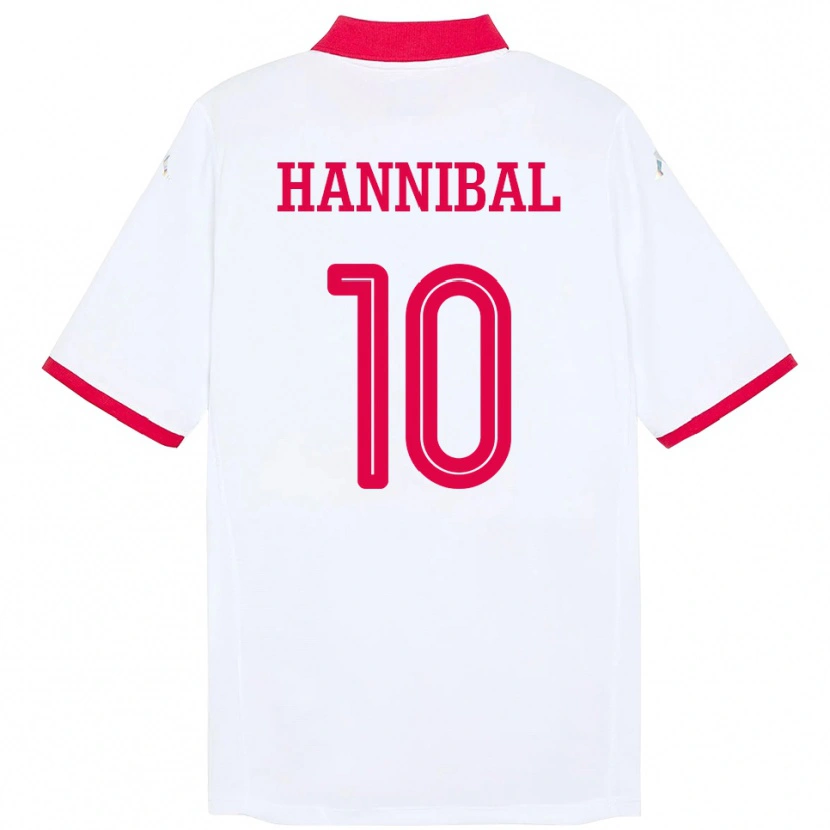 Danxen Mujer Camiseta Túnez Hannibal #10 Blanco 2ª Equipación 24-26 La Camisa México