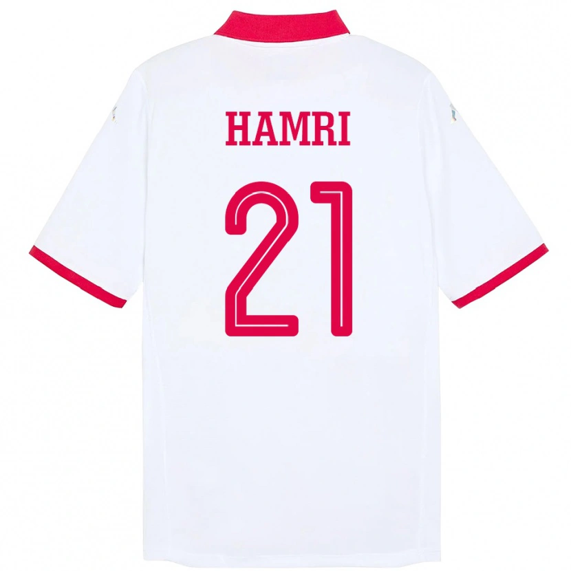 Danxen Mujer Camiseta Túnez Rabii Hamri #21 Blanco 2ª Equipación 24-26 La Camisa México