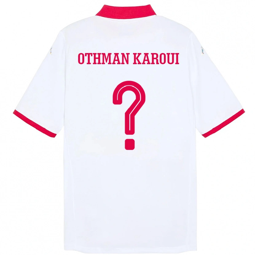 Danxen Mujer Camiseta Túnez Mohamed Othman Karoui #0 Blanco 2ª Equipación 24-26 La Camisa México