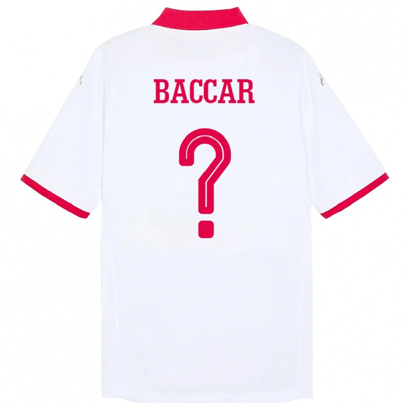 Danxen Mujer Camiseta Túnez Hichem Baccar #0 Blanco 2ª Equipación 24-26 La Camisa México