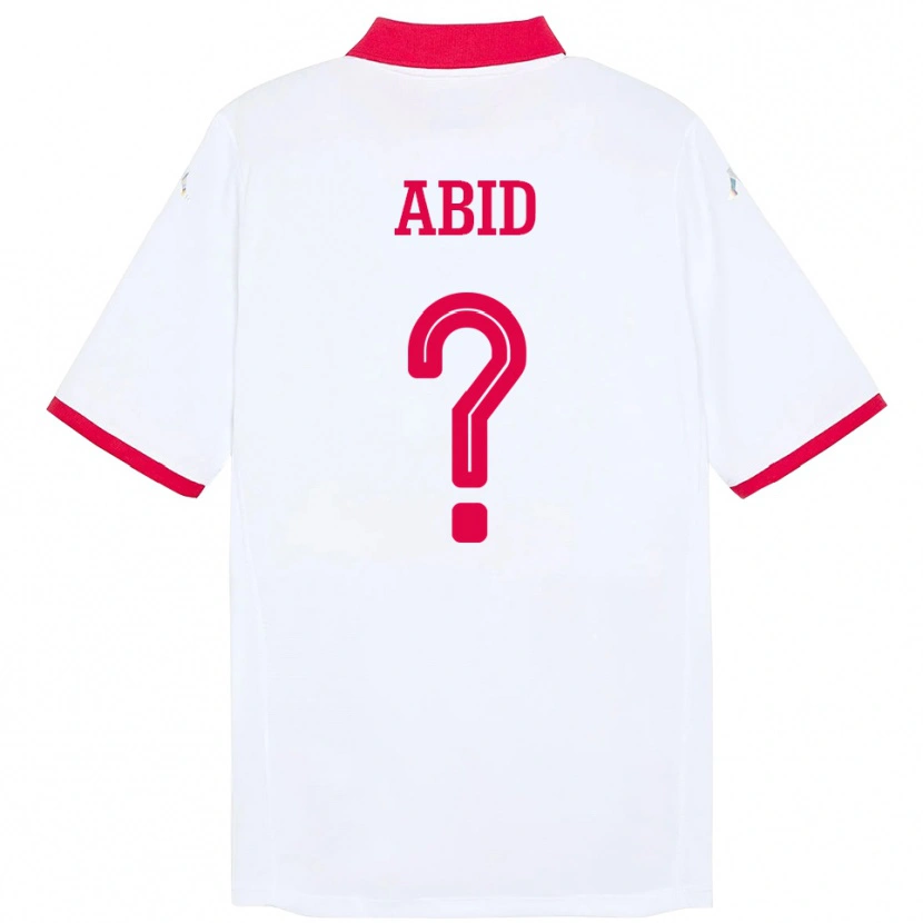 Danxen Mujer Camiseta Túnez Oussama Abid #0 Blanco 2ª Equipación 24-26 La Camisa México