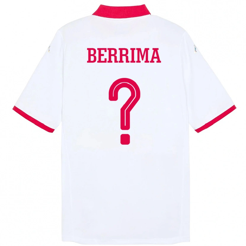 Danxen Mujer Camiseta Túnez Zied Berrima #0 Blanco 2ª Equipación 24-26 La Camisa México