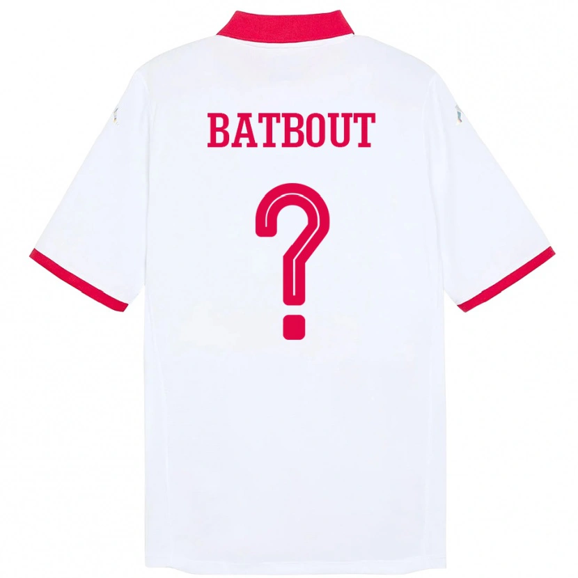 Danxen Mujer Camiseta Túnez Noussayr Batbout #0 Blanco 2ª Equipación 24-26 La Camisa México