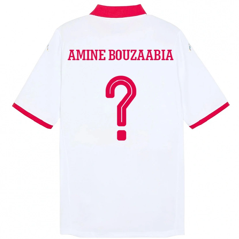 Danxen Mujer Camiseta Túnez Mohamed Amine Bouzaabia #0 Blanco 2ª Equipación 24-26 La Camisa México
