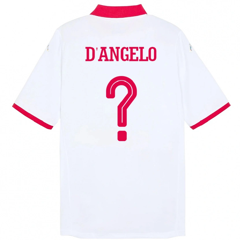 Danxen Mujer Camiseta Túnez Gianni D'angelo #0 Blanco 2ª Equipación 24-26 La Camisa México