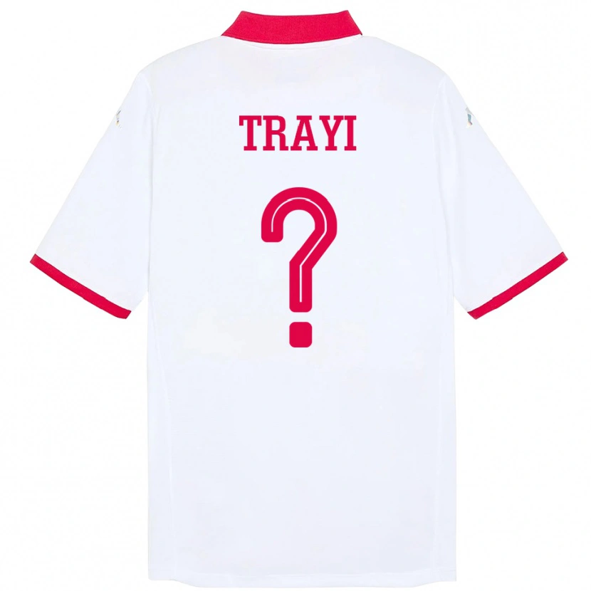 Danxen Mujer Camiseta Túnez Louay Trayi #0 Blanco 2ª Equipación 24-26 La Camisa México