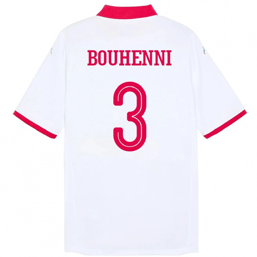 Danxen Mujer Camiseta Túnez Rayen Bouhenni #3 Blanco 2ª Equipación 24-26 La Camisa México