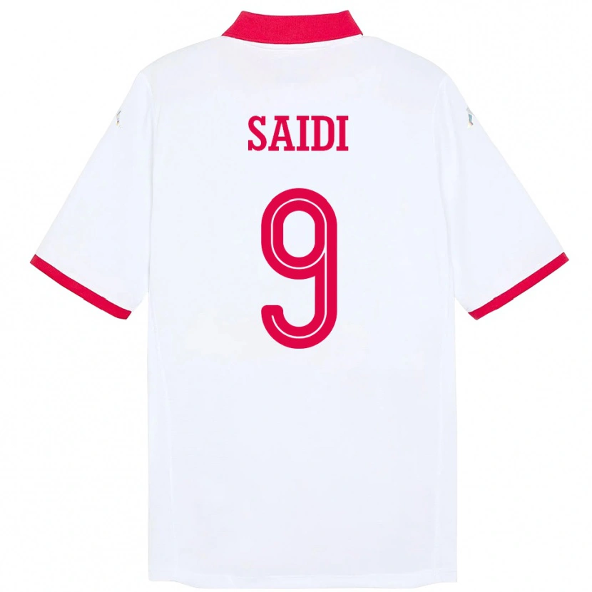 Danxen Mujer Camiseta Túnez Anisse Saidi #9 Blanco 2ª Equipación 24-26 La Camisa México