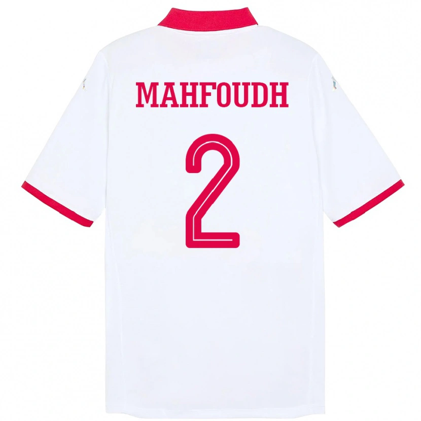 Danxen Mujer Camiseta Túnez Dhikra Mahfoudh #2 Blanco 2ª Equipación 24-26 La Camisa México