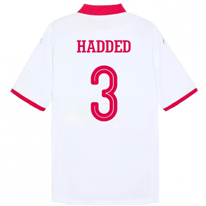 Danxen Mujer Camiseta Túnez Rayen Hadded #3 Blanco 2ª Equipación 24-26 La Camisa México