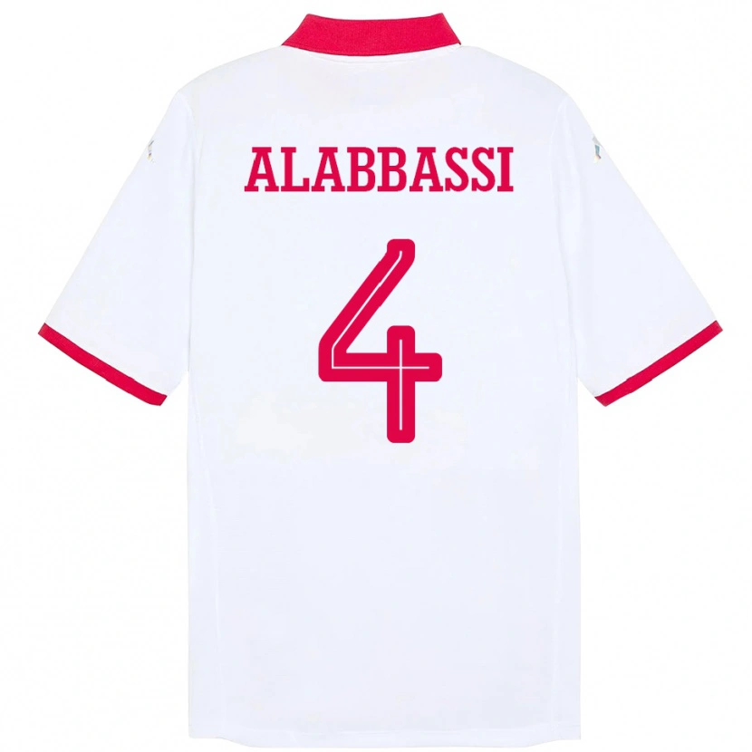 Danxen Mujer Camiseta Túnez Chaima Alabbassi #4 Blanco 2ª Equipación 24-26 La Camisa México