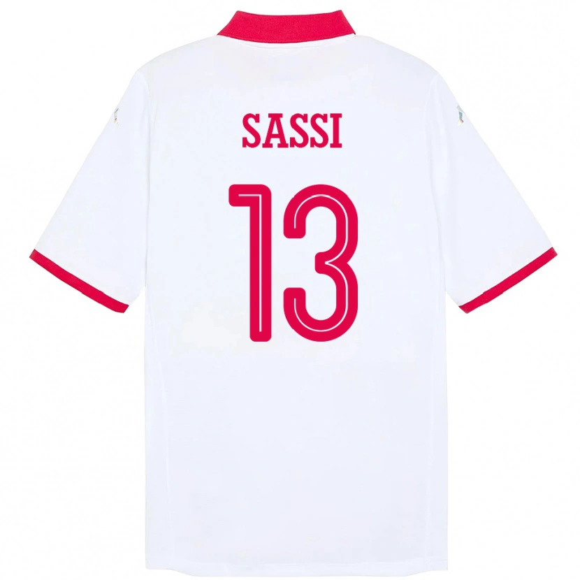 Danxen Mujer Camiseta Túnez Ferjani Sassi #13 Blanco 2ª Equipación 24-26 La Camisa México