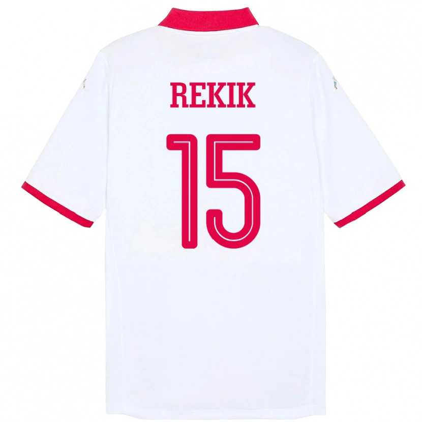 Danxen Mujer Camiseta Túnez Omar Rekik #15 Blanco 2ª Equipación 24-26 La Camisa México