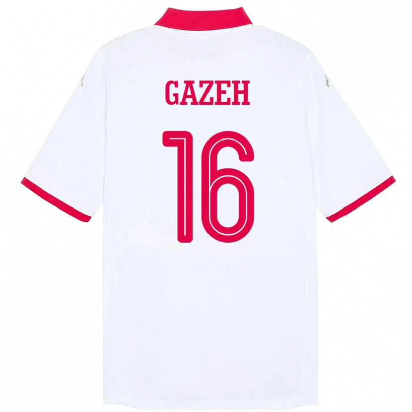 Danxen Mujer Camiseta Túnez Raed Gazeh #16 Blanco 2ª Equipación 24-26 La Camisa México