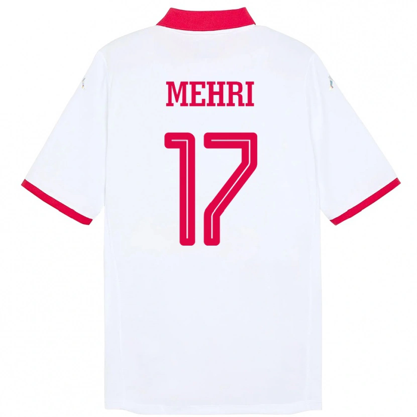 Danxen Mujer Camiseta Túnez Malek Mehri #17 Blanco 2ª Equipación 24-26 La Camisa México