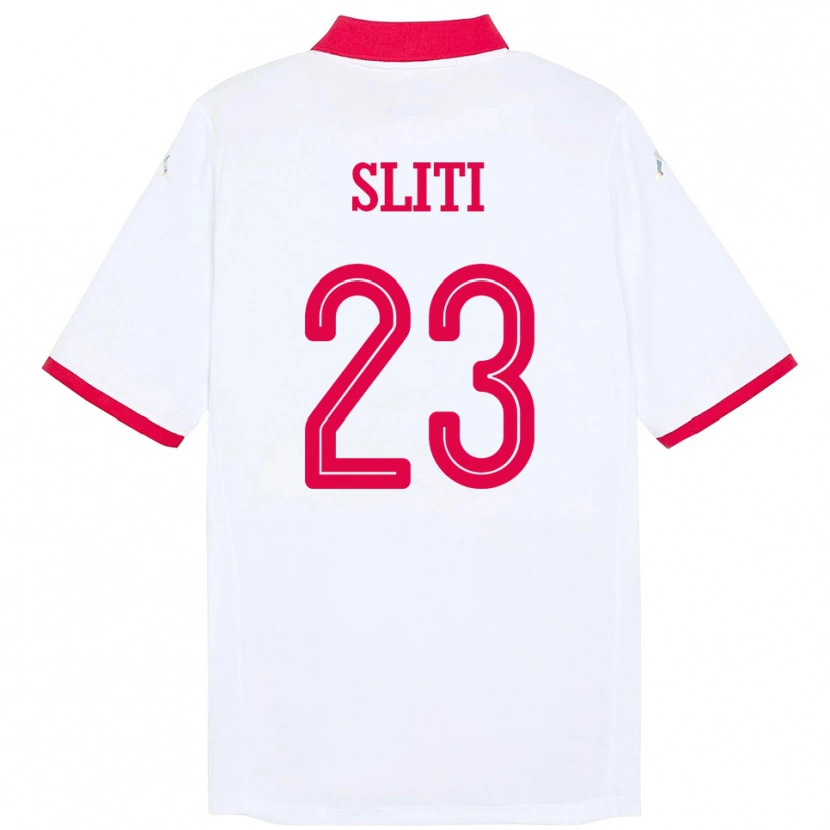 Danxen Mujer Camiseta Túnez Naim Sliti #23 Blanco 2ª Equipación 24-26 La Camisa México