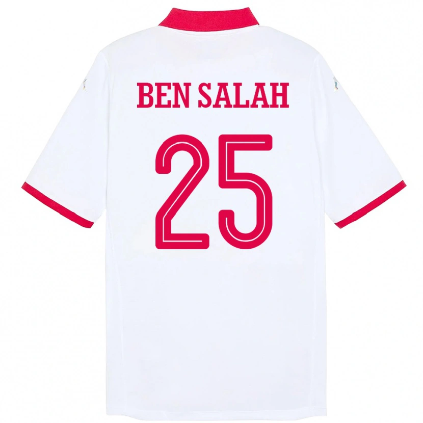 Danxen Mujer Camiseta Túnez Heni Ben Salah #25 Blanco 2ª Equipación 24-26 La Camisa México