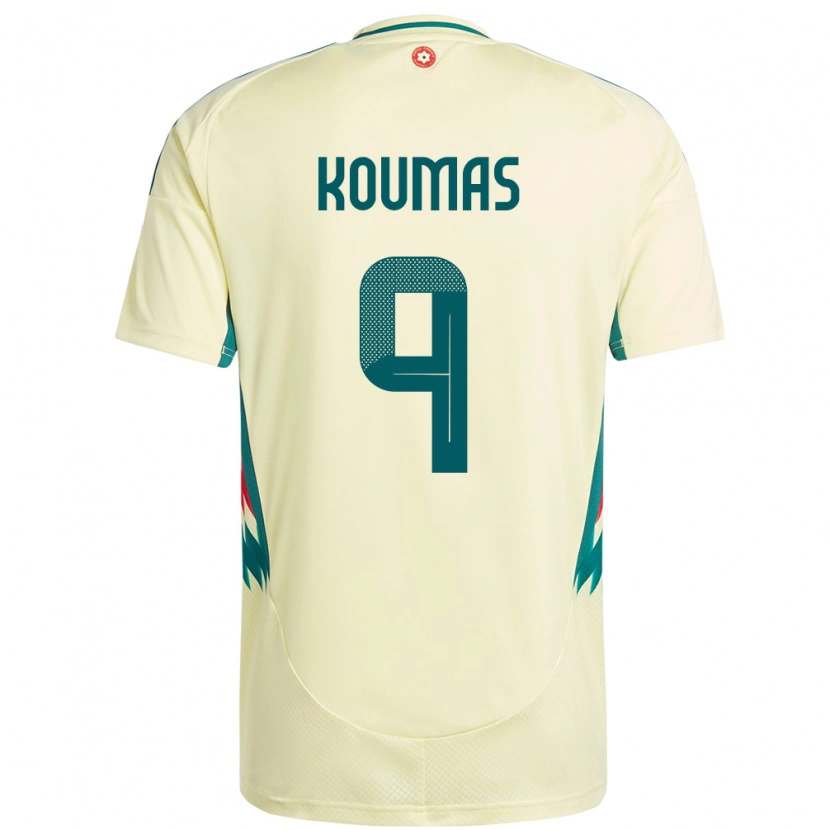 Danxen Mujer Camiseta Gales Lewis Koumas #9 Beige Amarillo 2ª Equipación 24-26 La Camisa México