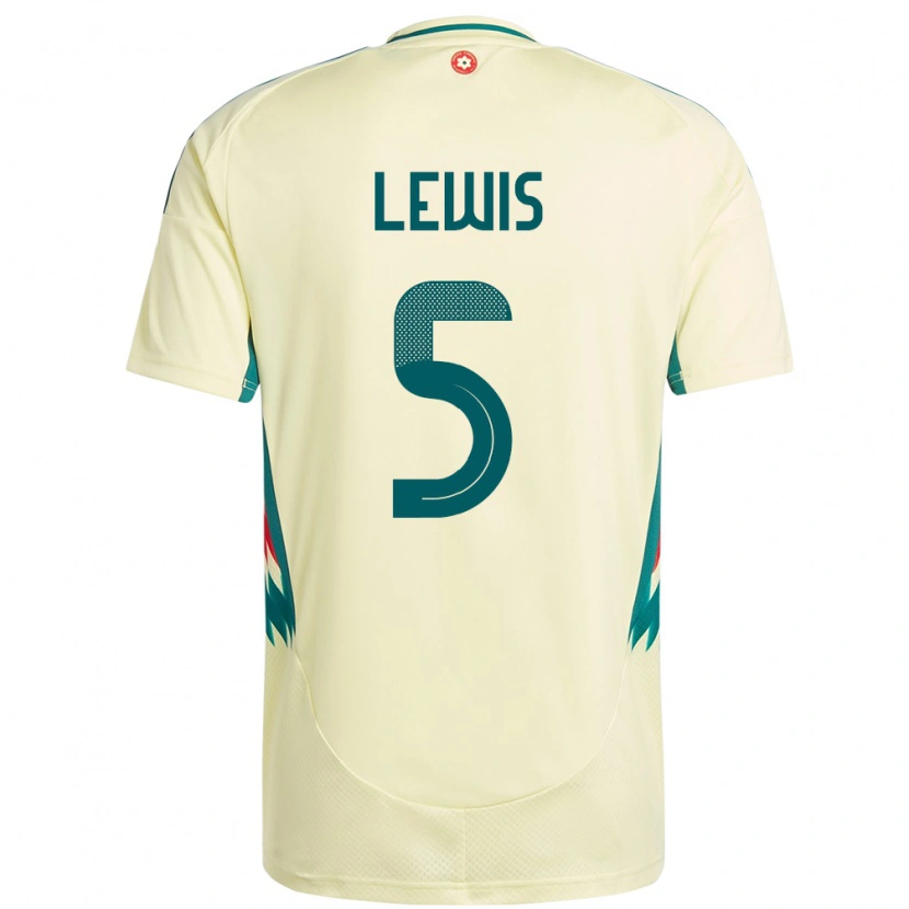 Danxen Mujer Camiseta Gales Emlyn Lewis #5 Beige Amarillo 2ª Equipación 24-26 La Camisa México