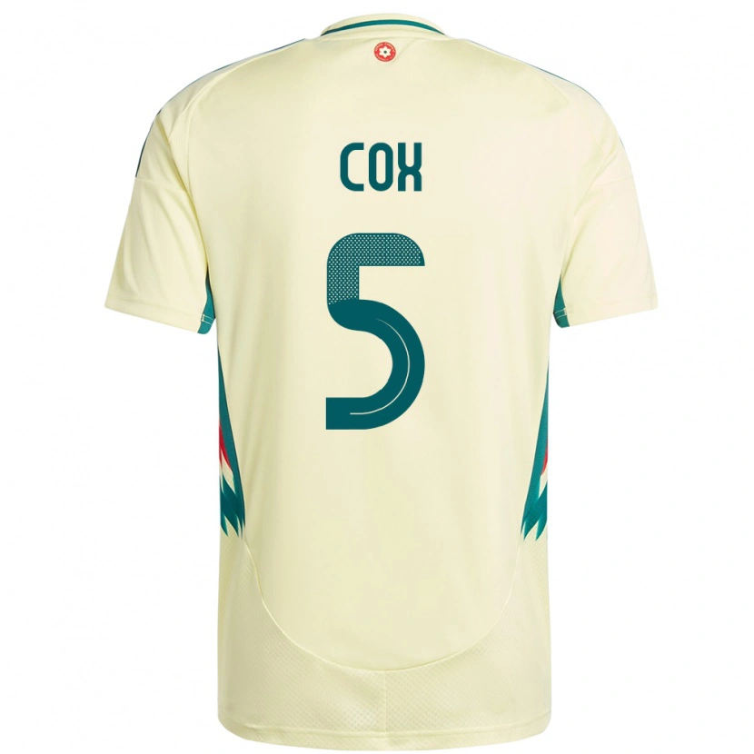 Danxen Mujer Camiseta Gales Daniel Cox #5 Beige Amarillo 2ª Equipación 24-26 La Camisa México