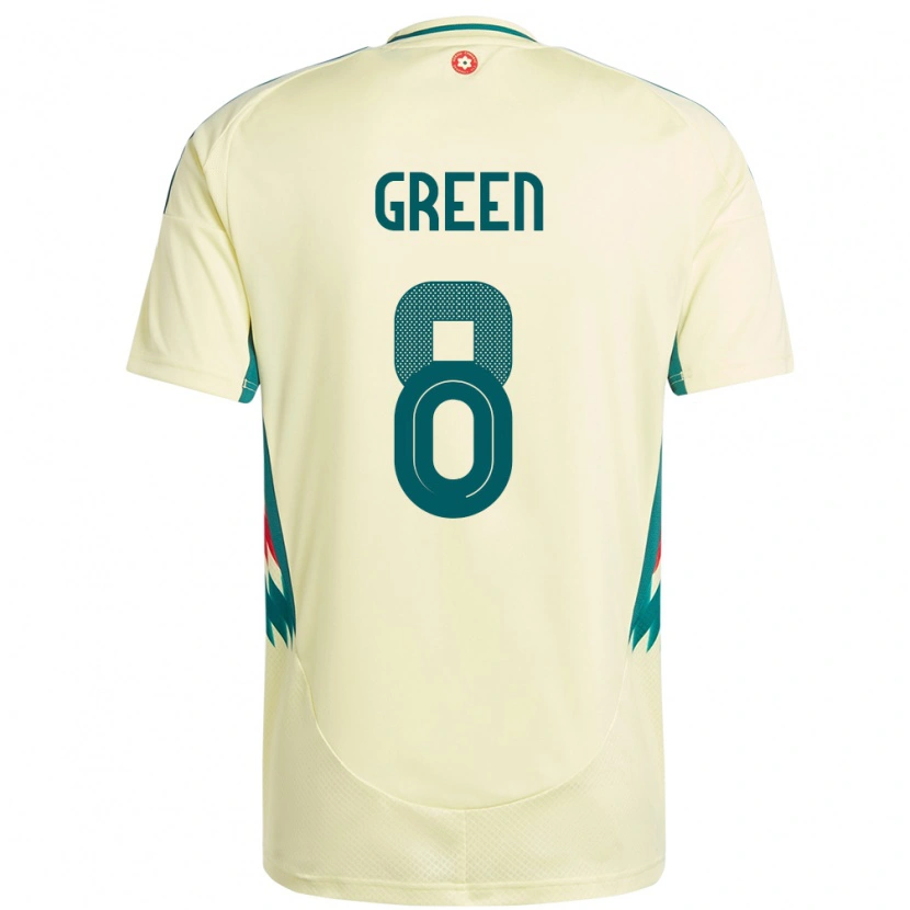Danxen Mujer Camiseta Gales Clayton Green #8 Beige Amarillo 2ª Equipación 24-26 La Camisa México