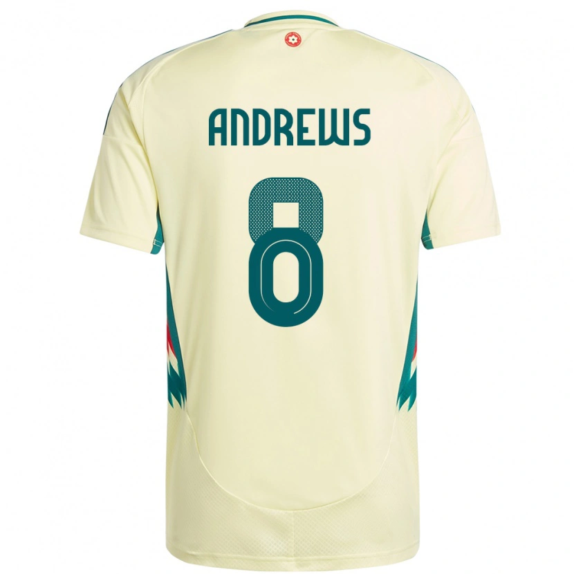 Danxen Mujer Camiseta Gales Kai Andrews #8 Beige Amarillo 2ª Equipación 24-26 La Camisa México
