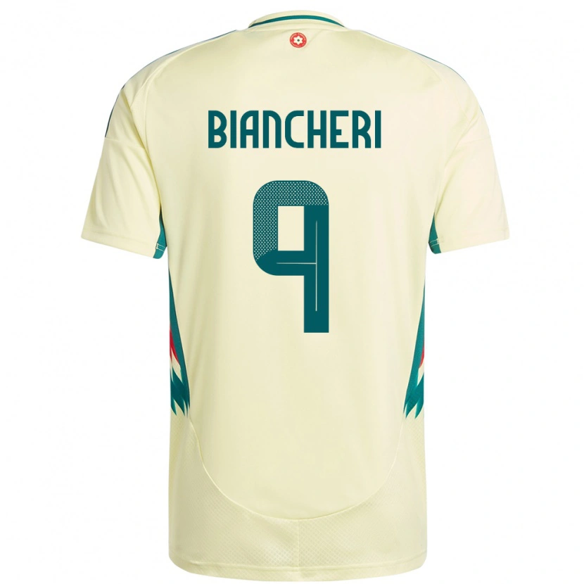 Danxen Mujer Camiseta Gales Gabriele Biancheri #9 Beige Amarillo 2ª Equipación 24-26 La Camisa México