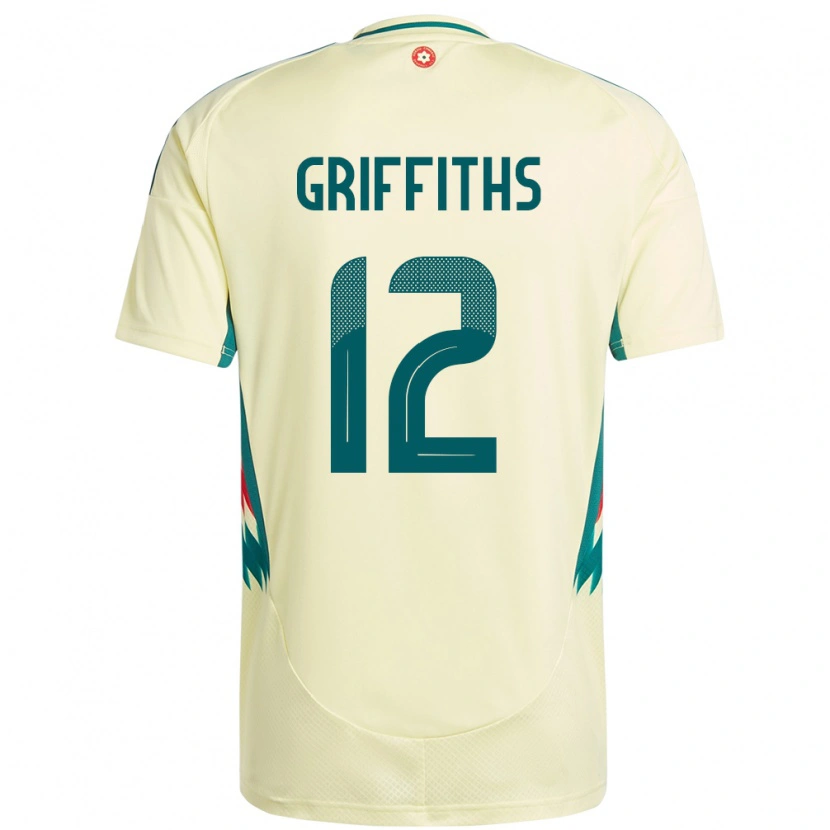 Danxen Mujer Camiseta Gales Ewan Griffiths #12 Beige Amarillo 2ª Equipación 24-26 La Camisa México