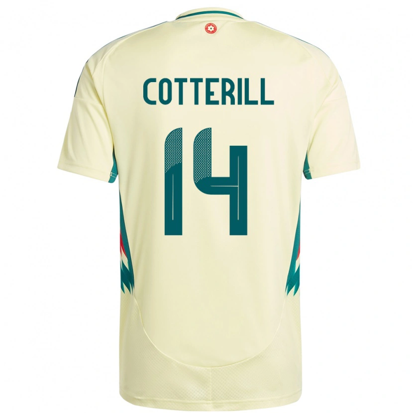 Danxen Mujer Camiseta Gales Joel Cotterill #14 Beige Amarillo 2ª Equipación 24-26 La Camisa México