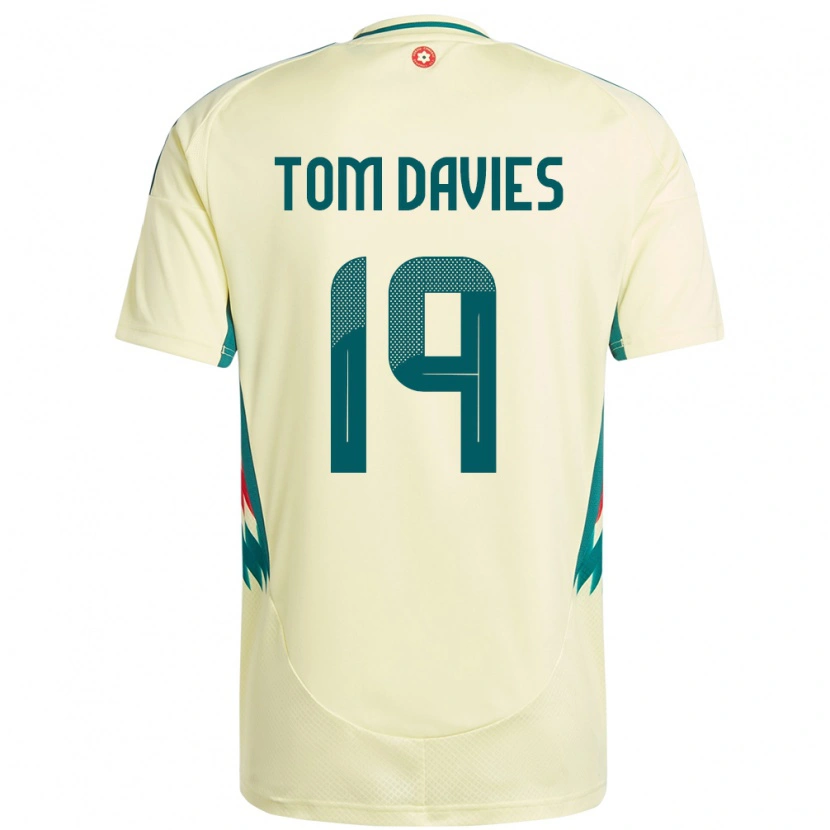 Danxen Mujer Camiseta Gales Tom Davies #19 Beige Amarillo 2ª Equipación 24-26 La Camisa México
