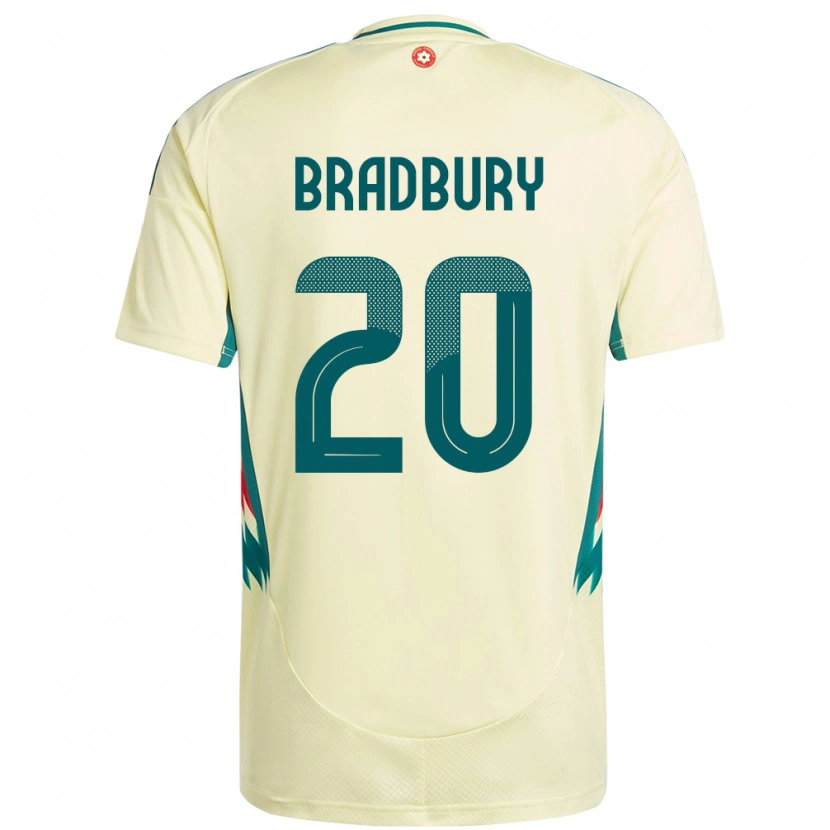 Danxen Mujer Camiseta Gales Louie Bradbury #20 Beige Amarillo 2ª Equipación 24-26 La Camisa México