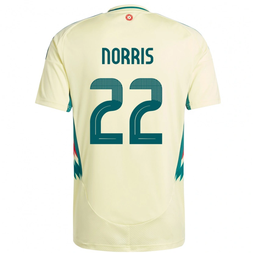 Danxen Mujer Camiseta Gales Jacob Norris #22 Beige Amarillo 2ª Equipación 24-26 La Camisa México