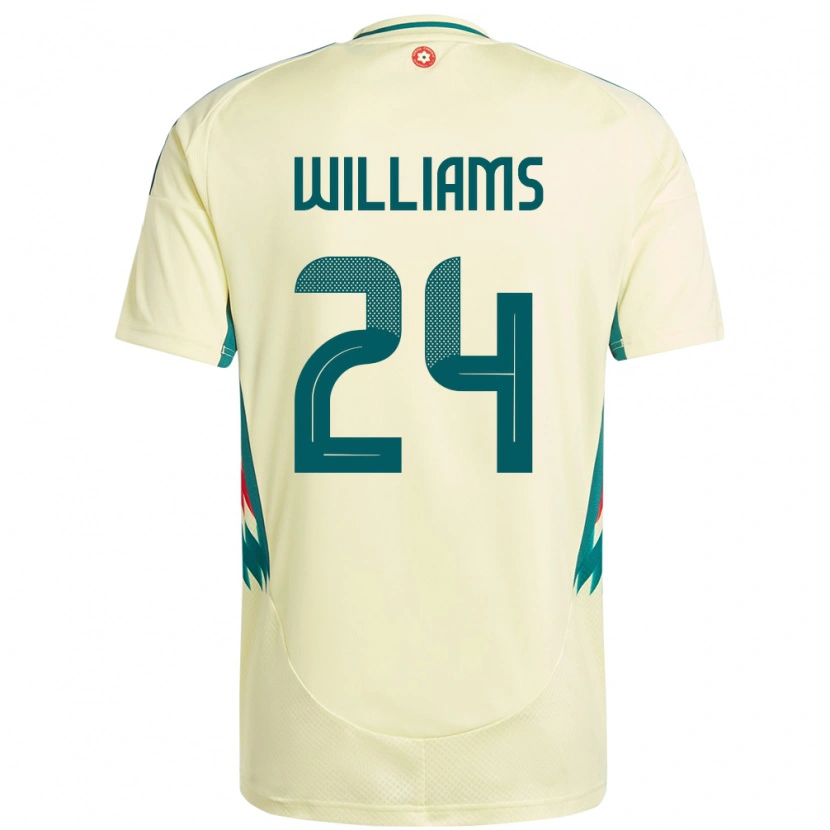 Danxen Mujer Camiseta Gales Alex Williams #24 Beige Amarillo 2ª Equipación 24-26 La Camisa México