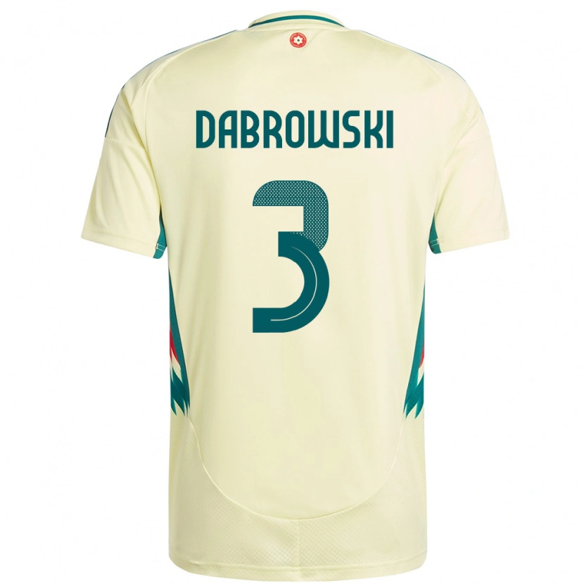 Danxen Mujer Camiseta Gales Sebastian Dabrowski #3 Beige Amarillo 2ª Equipación 24-26 La Camisa México