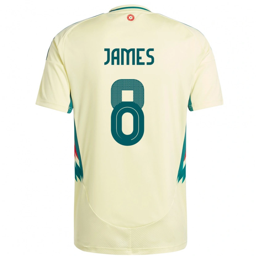 Danxen Mujer Camiseta Gales Angharad James #8 Beige Amarillo 2ª Equipación 24-26 La Camisa México