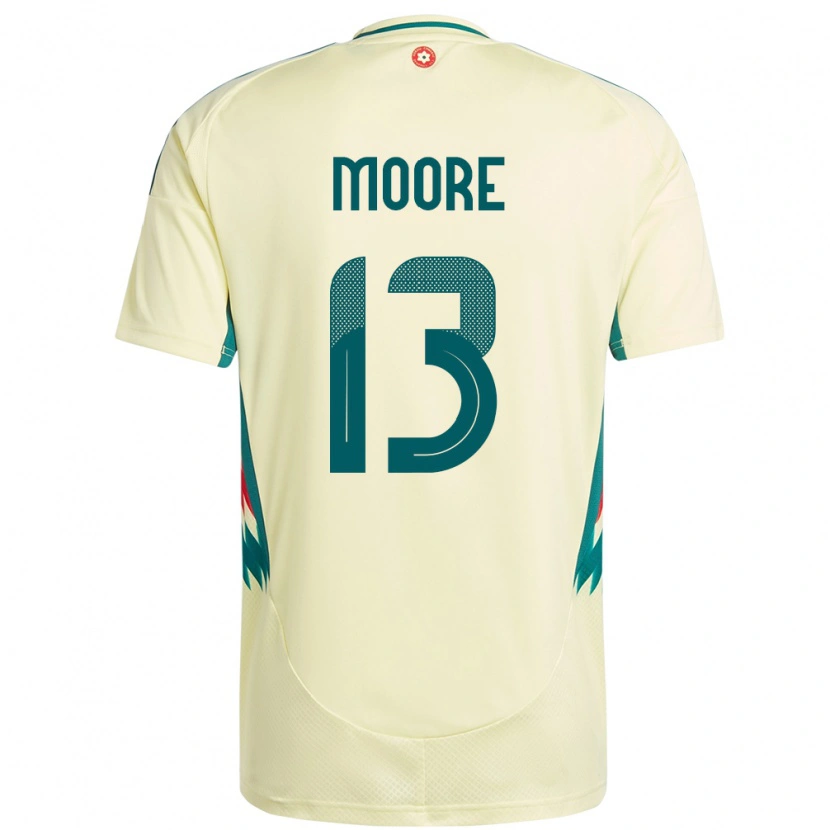 Danxen Mujer Camiseta Gales Kieffer Moore #13 Beige Amarillo 2ª Equipación 24-26 La Camisa México