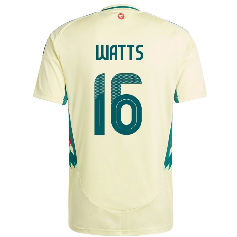 Danxen Mujer Camiseta Gales Daniel Watts #16 Beige Amarillo 2ª Equipación 24-26 La Camisa México