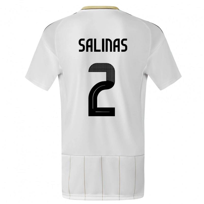 Danxen Mujer Camiseta Costa Rica Yostin Salinas #2 Blanco 2ª Equipación 24-26 La Camisa México
