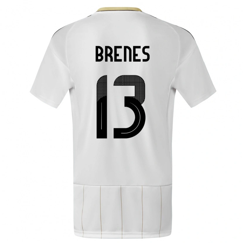 Danxen Mujer Camiseta Costa Rica Jefferson Brenes #13 Blanco 2ª Equipación 24-26 La Camisa México
