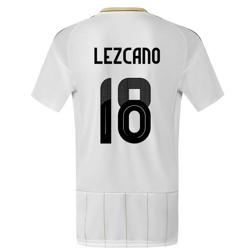 Danxen Mujer Camiseta Costa Rica Alexandre Lezcano #18 Blanco 2ª Equipación 24-26 La Camisa México