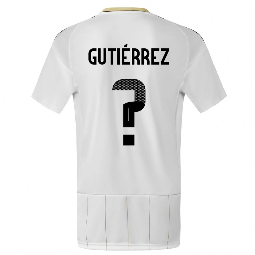 Danxen Mujer Camiseta Costa Rica Matías Gutiérrez #0 Blanco 2ª Equipación 24-26 La Camisa México
