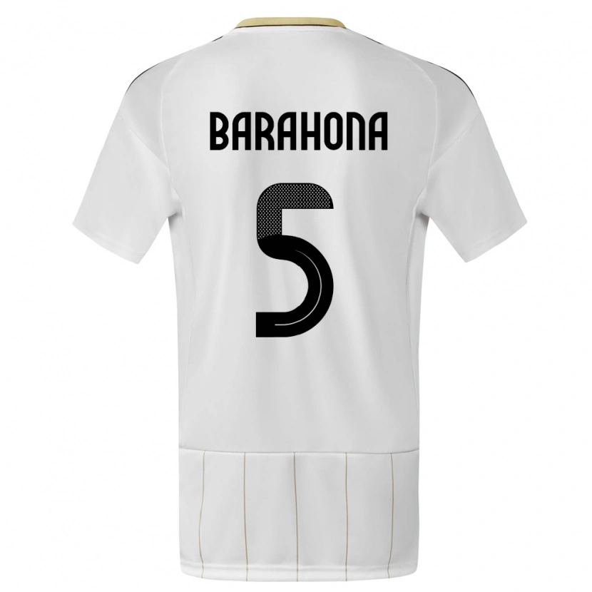 Danxen Mujer Camiseta Costa Rica Alberth Barahona #5 Blanco 2ª Equipación 24-26 La Camisa México