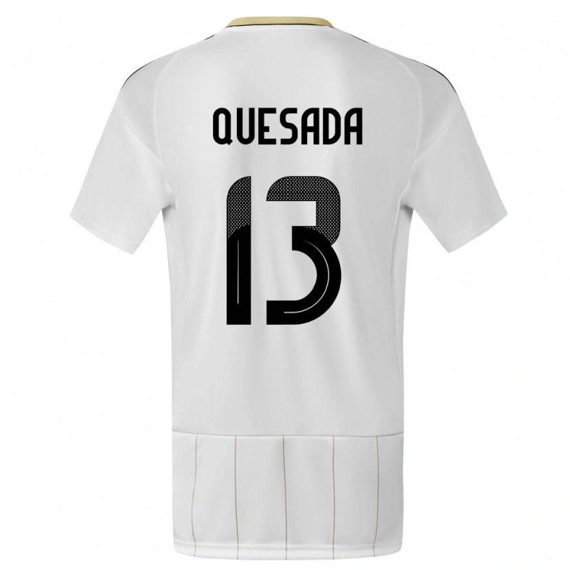 Danxen Mujer Camiseta Costa Rica Sebastián Quesada #13 Blanco 2ª Equipación 24-26 La Camisa México