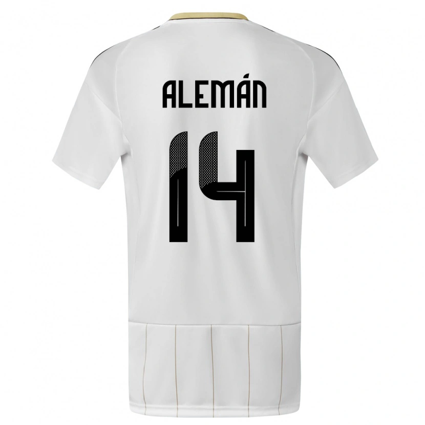 Danxen Mujer Camiseta Costa Rica Jeremy Alemán #14 Blanco 2ª Equipación 24-26 La Camisa México