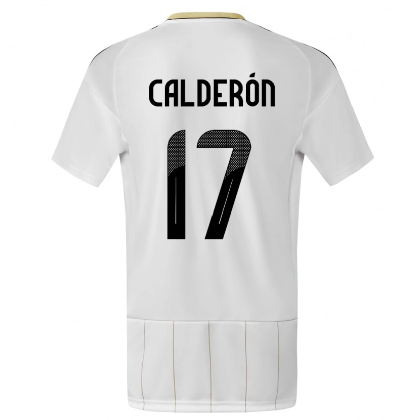 Danxen Mujer Camiseta Costa Rica Brayan Calderón #17 Blanco 2ª Equipación 24-26 La Camisa México