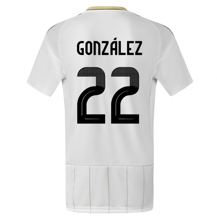 Danxen Mujer Camiseta Costa Rica Kenneth González #22 Blanco 2ª Equipación 24-26 La Camisa México