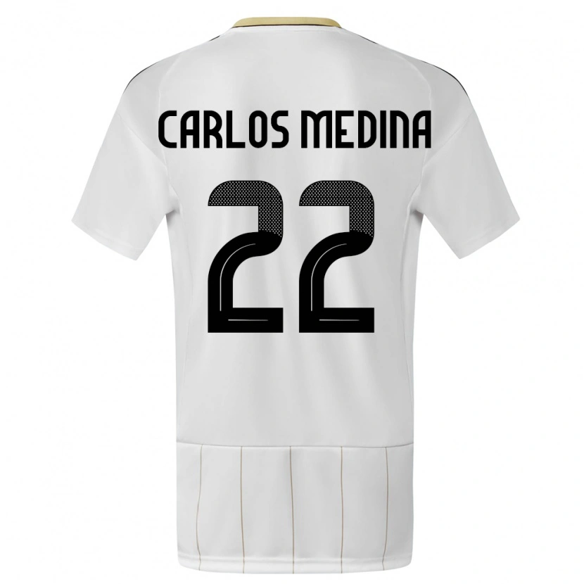 Danxen Mujer Camiseta Costa Rica Luis Carlos Medina #22 Blanco 2ª Equipación 24-26 La Camisa México