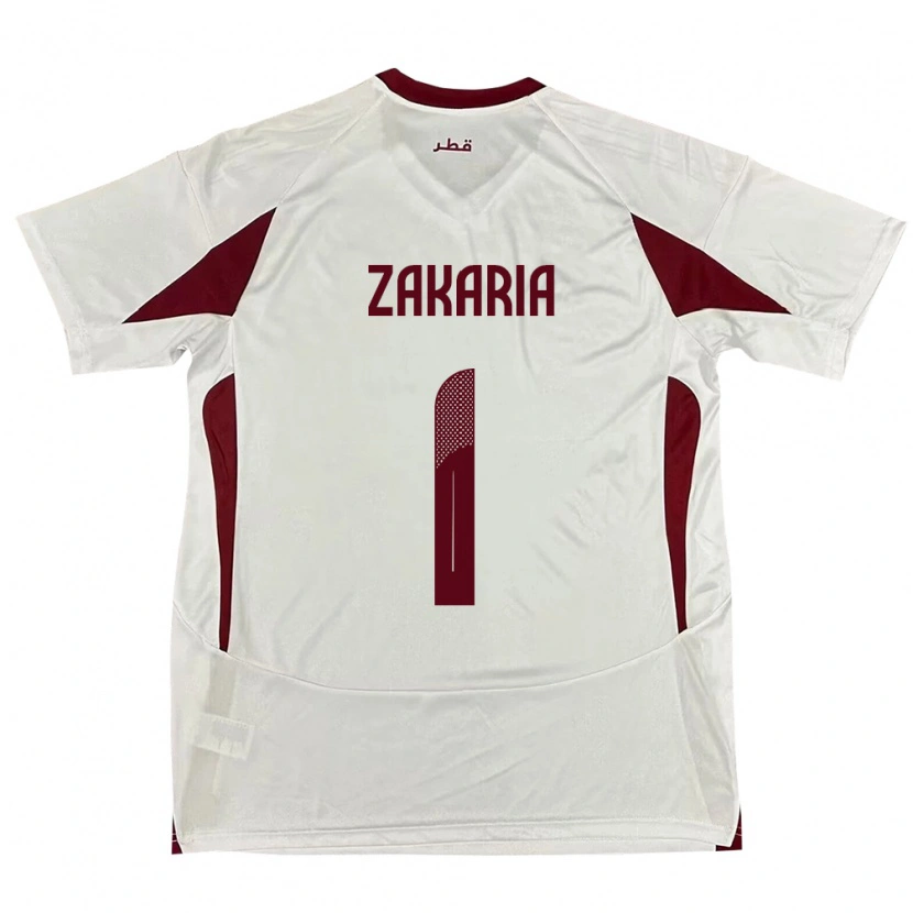 Danxen Mujer Camiseta Catar Salah Zakaria #1 Blanco 2ª Equipación 24-26 La Camisa México